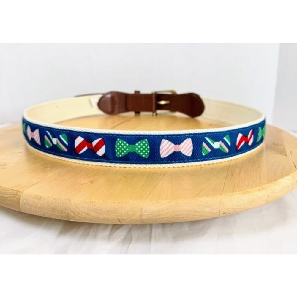 Mainstreet Collection Belt Navy with Bow Ties, Men's' Size 34